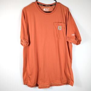 Carhartt L Pocket T Shirt Mens Relaxed Fit Force Orange Workwear Short Sleeve